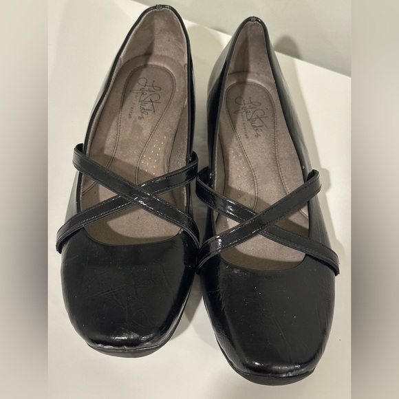 Life Stride Soft System Black Cushion Pattern Ballet Slip On’ Flats Sz. 11 M. - Picture 2 of 11